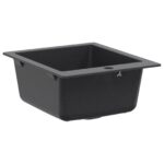 vidaXL Kuchynský jednodrez Granit 42,5 x 50 x 31 cm Grafitová šedá – Obrázok 4