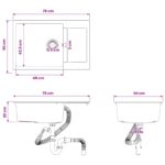 vidaXL Kuchynský jednodrez Žula 78 x 50 x 20 cm Grafitová – Obrázok 8