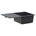 vidaXL Kuchynský jednodrez Granit 67 x 46 x 19 cm Grafitová šedá – Obrázok 4