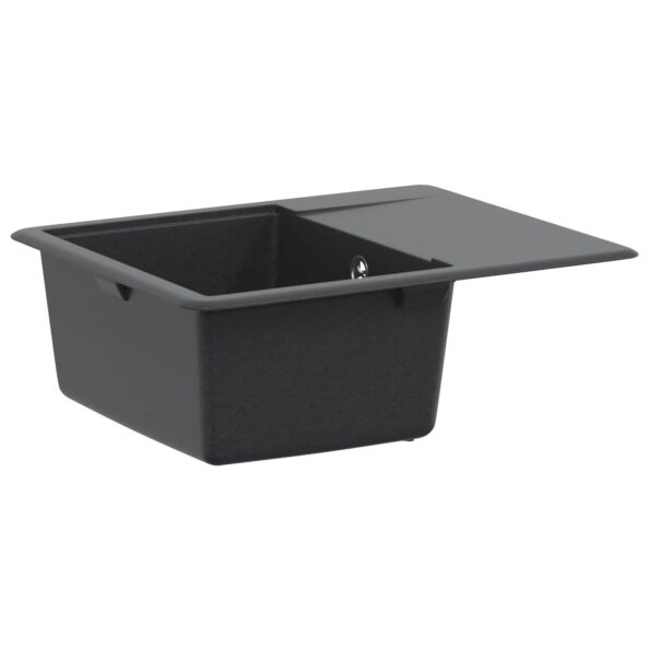 vidaXL Kuchynský jednodrez Granit 56 x 46 x 19 cm Grafitová šedá – Obrázok 2