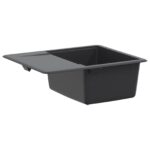 vidaXL Kuchynský jednodrez Granit 56 x 46 x 19 cm Grafitová šedá – Obrázok 4