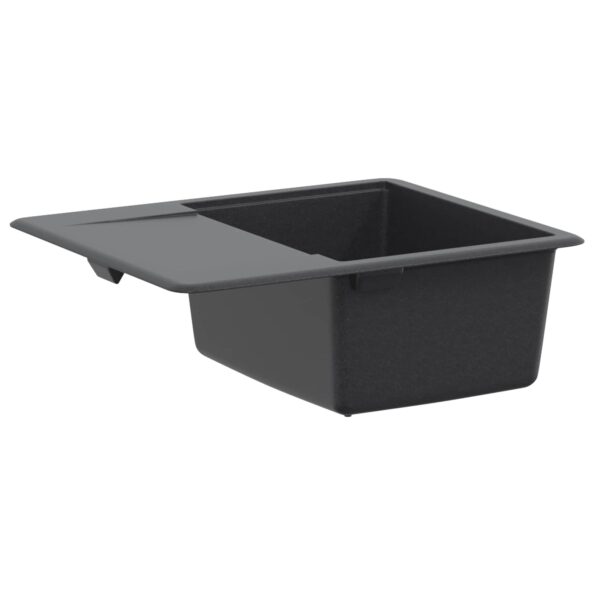 vidaXL Kuchynský jednodrez Granit 56 x 46 x 19 cm Grafitová šedá – Obrázok 4