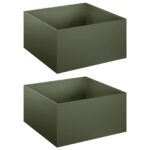 vidaXL Záhradný kvetináč 2 ks Olivovo zelená 60 x 60 x 30 cm – Obrázok 2