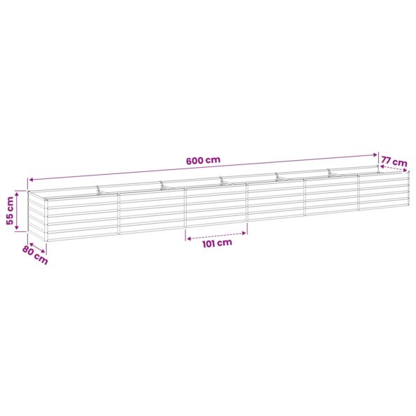 vidaXL Vyvýšený záhon Slonovinová 600 x 80 x 55 cm – Obrázok 9