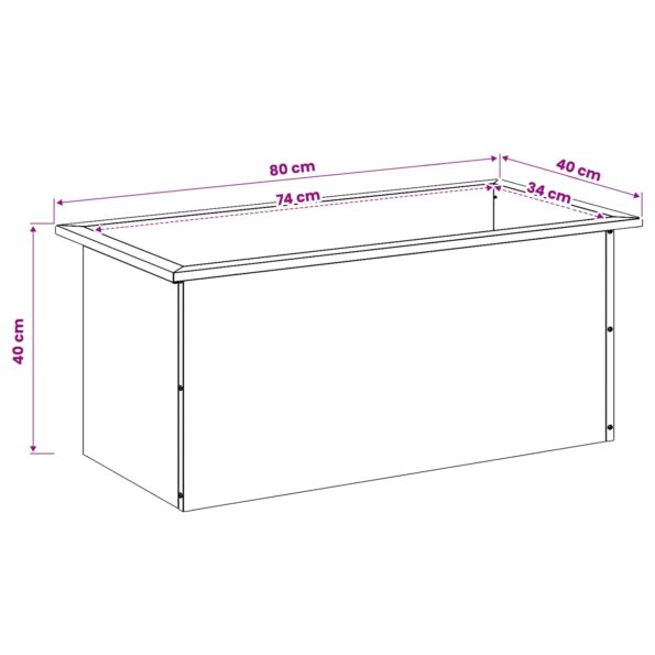 vidaXL Záhradný kvetináč s LED Strieborná 40 x 80 x 40 cm – Obrázok 13