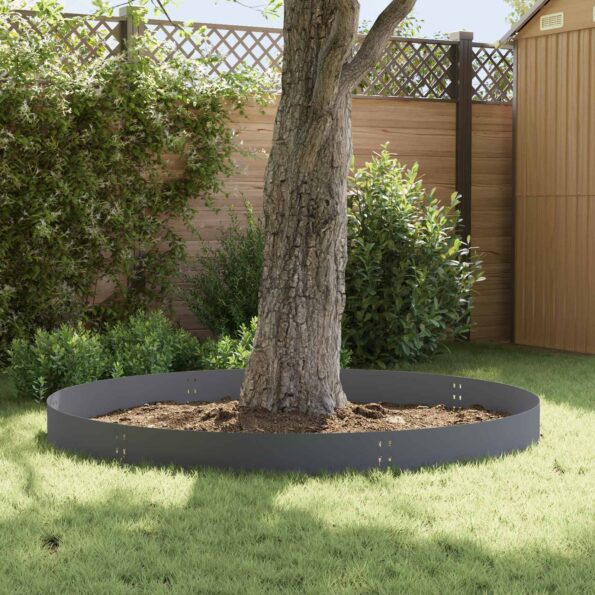 vidaXL Obrubník trávnika 10 ks 100 x 25 cm Oceľ Antracitová – Obrázok 4