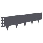 vidaXL Obrubník trávnika 10 ks 100 x 25 cm Oceľ Antracitová – Obrázok 6