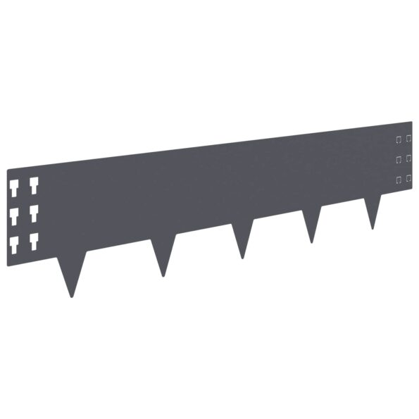 vidaXL Obrubník trávnika 10 ks 100 x 25 cm Oceľ Antracitová – Obrázok 6