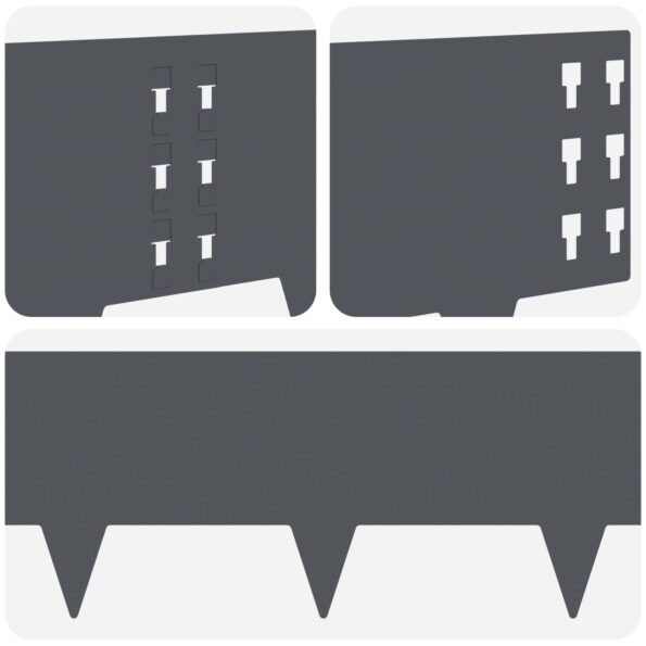 vidaXL Obrubník trávnika 10 ks 100 x 25 cm Oceľ Antracitová – Obrázok 7