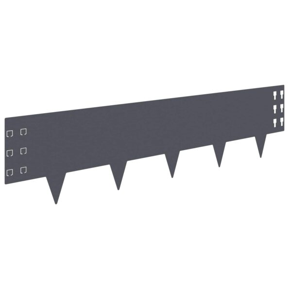 vidaXL Obrubník trávnika 20 ks 100 x 25 cm Oceľ Antracitová – Obrázok 2