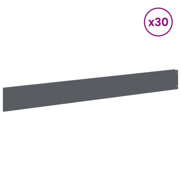 vidaXL Obrubník trávnika 30 ks 100 x 12 cm Oceľ Antracitová – Obrázok 3