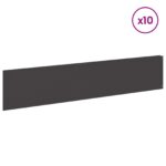 vidaXL Obrubník trávnika 10 ks 100 x 22 cm Oceľ Čierna – Obrázok 3