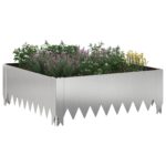 vidaXL Obrubník trávnika 60 x 60 x 20 cm Oceľ Strieborná – Obrázok 3