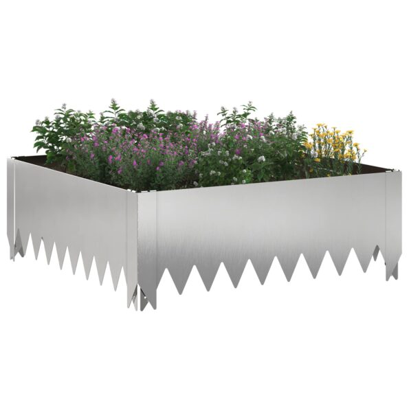 vidaXL Obrubník trávnika 60 x 60 x 20 cm Oceľ Strieborná – Obrázok 3
