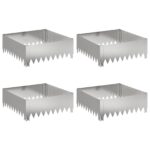 vidaXL Obrubník trávnika 4 ks 60 x 60 x 20 cm Oceľ Strieborná – Obrázok 2