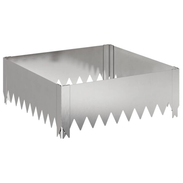 vidaXL Obrubník trávnika 4 ks 60 x 60 x 20 cm Oceľ Strieborná – Obrázok 4