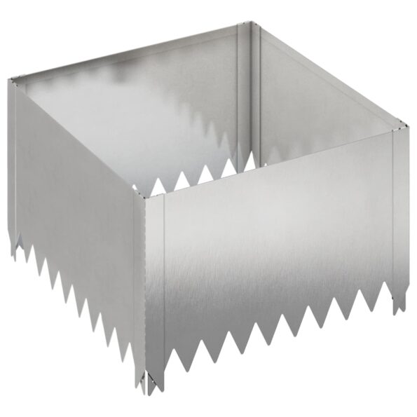 vidaXL Obrubník trávnika 60 x 60 x 35 cm Oceľ Strieborná – Obrázok 2