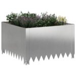 vidaXL Obrubník trávnika 60 x 60 x 35 cm Oceľ Strieborná – Obrázok 3