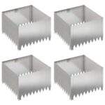 vidaXL Obrubník trávnika 4 ks 60 x 60 x 35 cm Oceľ Strieborná – Obrázok 2
