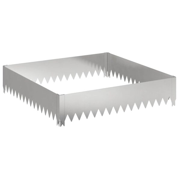 vidaXL Obrubník trávnika 100 x 100 x 20 cm Oceľ Strieborná – Obrázok 2