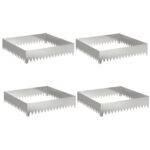 vidaXL Obrubník trávnika 4 ks 100 x 100 x 20 cm Oceľ Strieborná – Obrázok 2