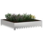 vidaXL Obrubník trávnika 4 ks 100 x 100 x 20 cm Oceľ Strieborná – Obrázok 3