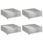 vidaXL Obrubník trávnika 4 ks 100 x 100 x 35 cm Oceľ Strieborná – Obrázok 2