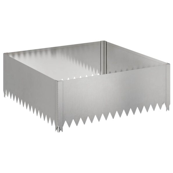 vidaXL Obrubník trávnika 4 ks 100 x 100 x 35 cm Oceľ Strieborná – Obrázok 4