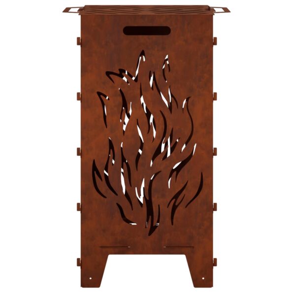 vidaXL Ohnisko Hrdzavý 47 x 38 x 75 cm Poveternostne odolná oceľ – Obrázok 5