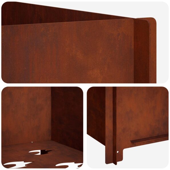 vidaXL Ohnisko Hrdzavý 60 x 60 x 30 cm Poveternostne odolná oceľ – Obrázok 5
