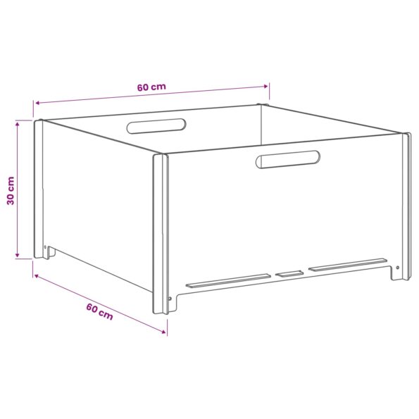 vidaXL Ohnisko Hrdzavý 60 x 60 x 30 cm Poveternostne odolná oceľ – Obrázok 8