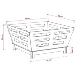 vidaXL Ohnisko Čierna 60 x 60 x 30 cm Oceľ – Obrázok 8