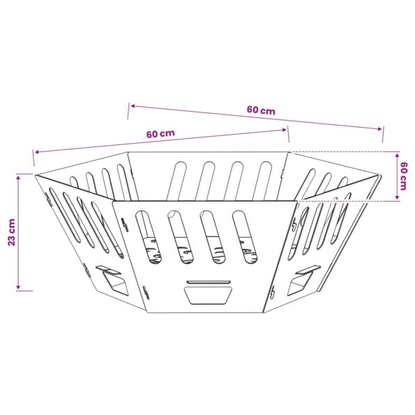 vidaXL Ohnisko Hrdzavý 60 x 60 x 23 cm Poveternostne odolná oceľ – Obrázok 8