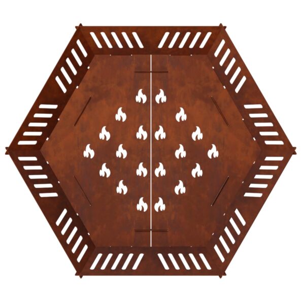 vidaXL Ohnisko Hrdzavý 80 x 80 x 23 cm Poveternostne odolná oceľ – Obrázok 4