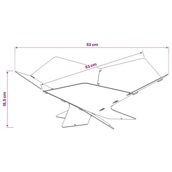vidaXL Ohnisko Hrdzavý 53 x 53 x 18,5 cm Poveternostne odolná oceľ – Obrázok 8