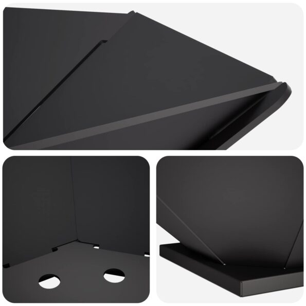 vidaXL Ohnisko Čierna 50 x 50 x 15,5 cm Oceľ – Obrázok 4