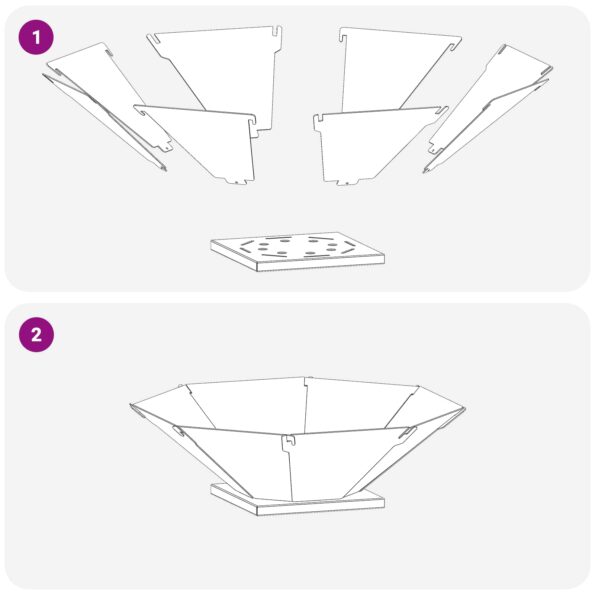 vidaXL Ohnisko Čierna 50 x 50 x 15,5 cm Oceľ – Obrázok 5