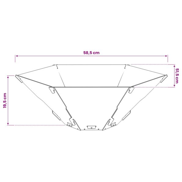 vidaXL Ohnisko Hrdzavý 58,5 x 51,5 x 19,5 cm Poveternostne odolná oceľ – Obrázok 8