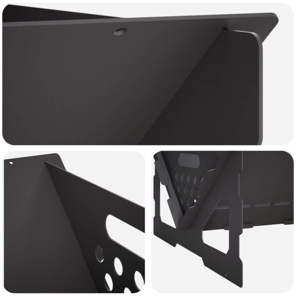 vidaXL Ohnisko Čierna 60 x 40 x 20 cm Oceľ – Obrázok 4