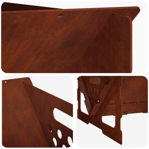 vidaXL Ohnisko Hrdzavý 60 x 40 x 20 cm Poveternostne odolná oceľ – Obrázok 5