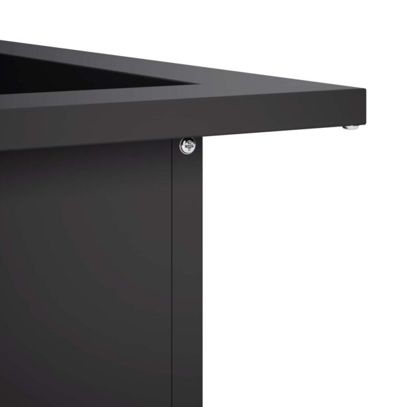 vidaXL Krúžok na ohnisko Čierna 90 x 90 x 25 cm Oceľ – Obrázok 4