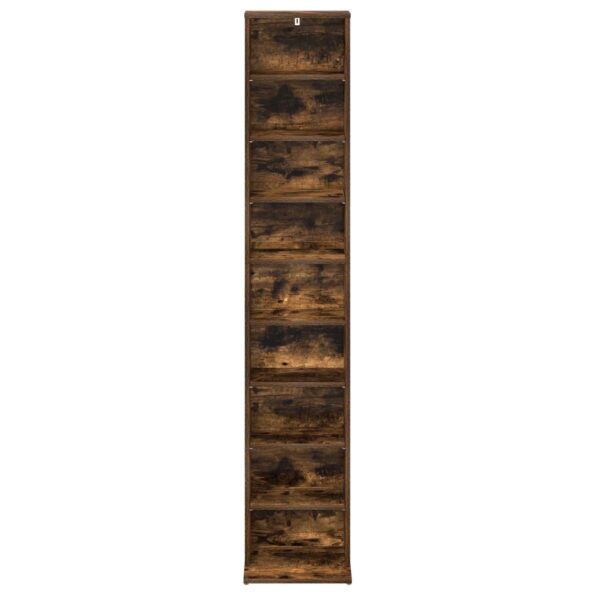 vidaXL CD Skrinka Dymový dub 33 x 23,5 x 175 cm Kompozitné drevo – Obrázok 4