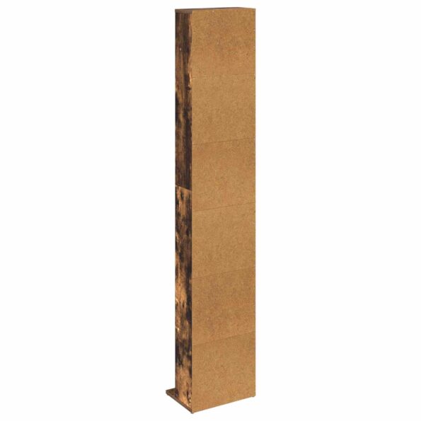 vidaXL CD Skrinka Dymový dub 33 x 23,5 x 175 cm Kompozitné drevo – Obrázok 6