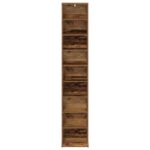 vidaXL CD Skrinka Staré drevo 33 x 23,5 x 175 cm Kompozitné drevo – Obrázok 4