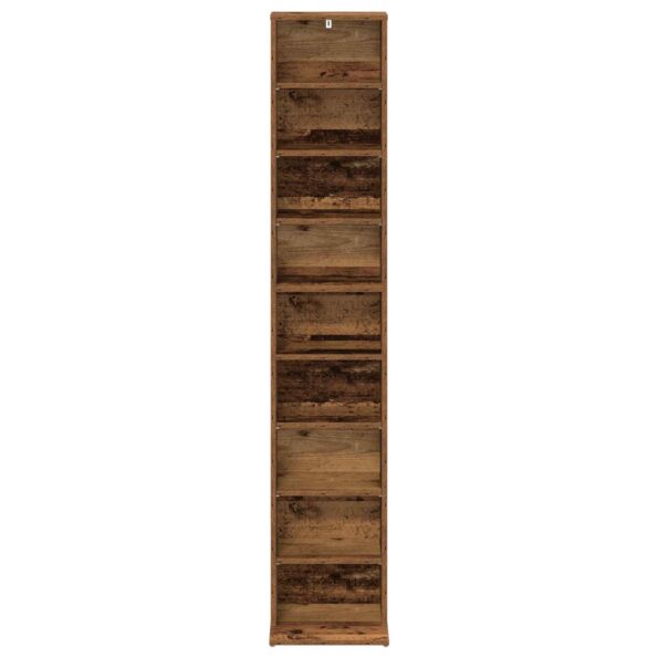 vidaXL CD Skrinka Staré drevo 33 x 23,5 x 175 cm Kompozitné drevo – Obrázok 4
