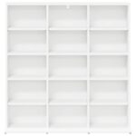 vidaXL CD Skrinka Biela 96 x 23,5 x 97,5 cm Kompozitné drevo – Obrázok 4