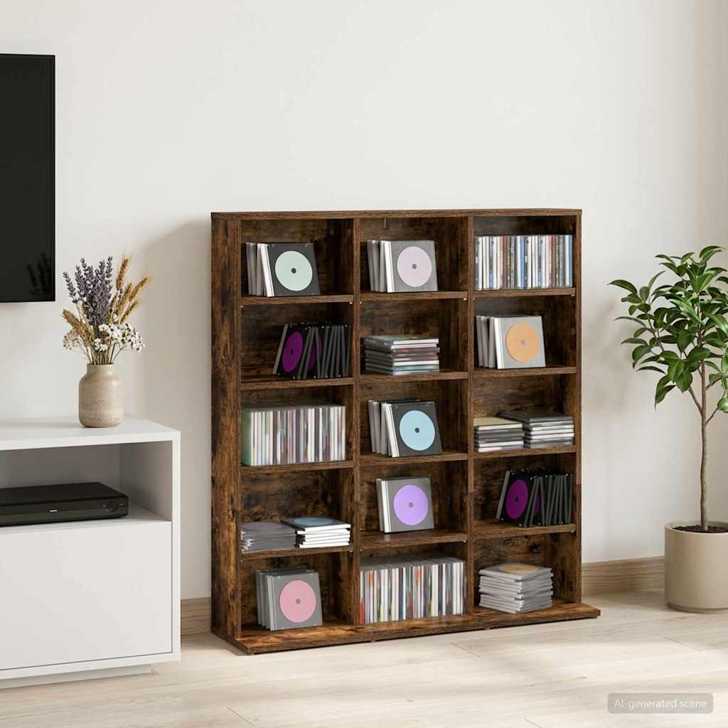 8012670_1.jpg vidaXL CD Skrinka Dymový dub 96 x 23,5 x 97,5 cm Kompozitné drevo – Obrázok 1