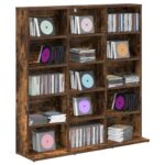 vidaXL CD Skrinka Dymový dub 96 x 23,5 x 97,5 cm Kompozitné drevo – Obrázok 3