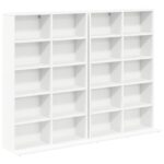 vidaXL CD Skrinka 2 ks Biela 65 x 23,5 x 97,5 cm Kompozitné drevo – Obrázok 2