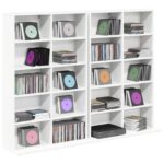 vidaXL CD Skrinka 2 ks Biela 65 x 23,5 x 97,5 cm Kompozitné drevo – Obrázok 3